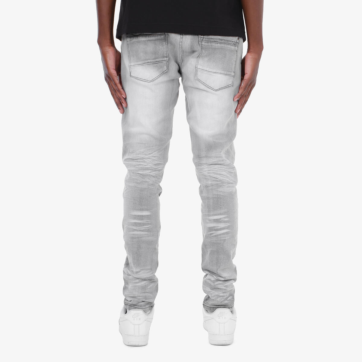 Copper Rivet Stacked Jeans - Distressed