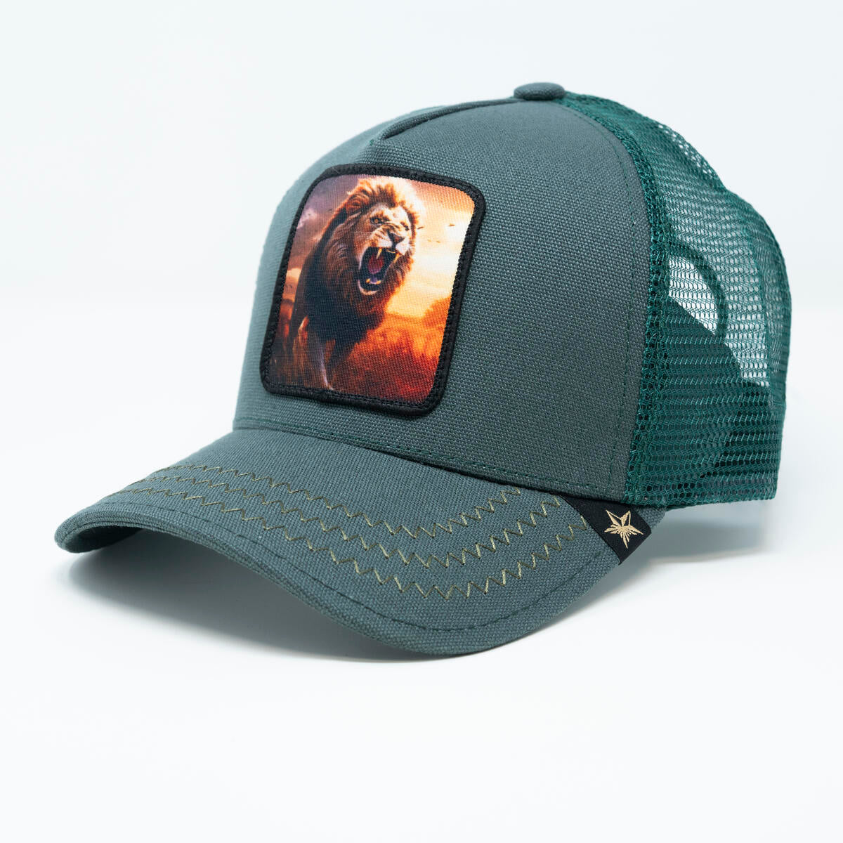 Gold Star Lion Trucker Hat - Teal