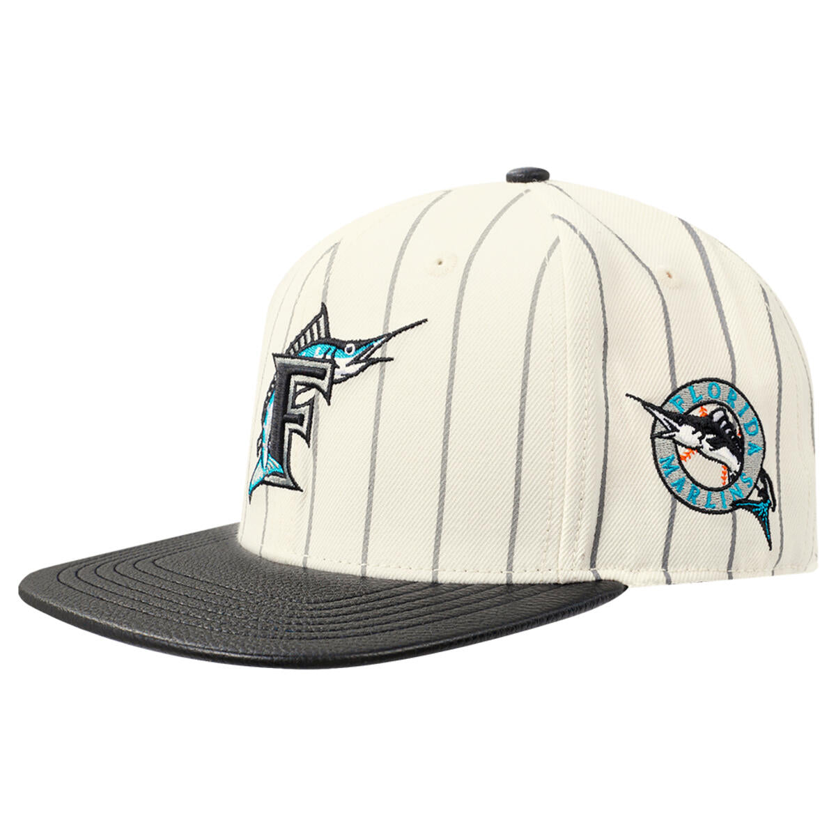 Florida Marlins Pinstripe Retro Classic Logo Wool Blend Pro Six Strapback