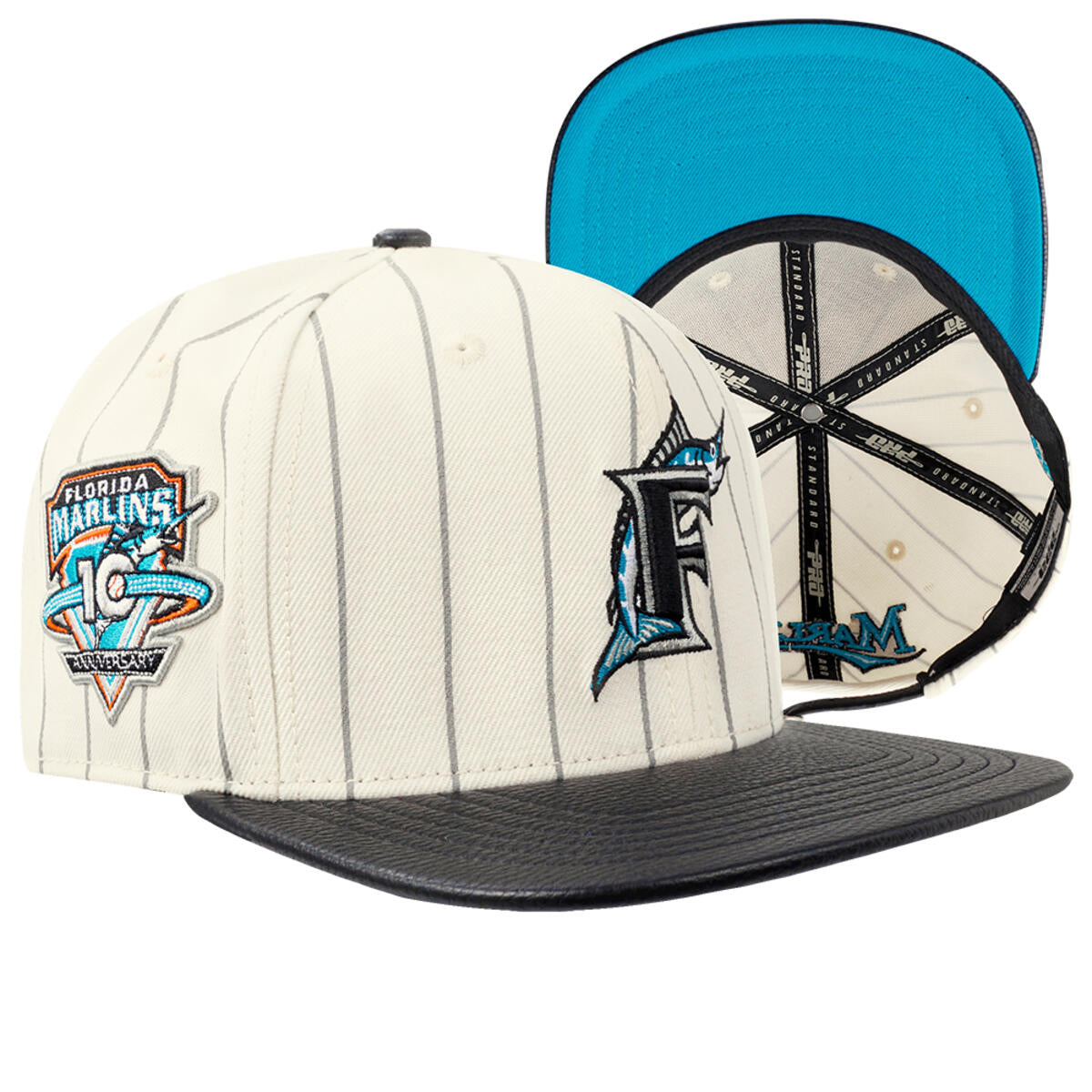 Florida Marlins Pinstripe Retro Classic Logo Wool Blend Pro Six Strapback