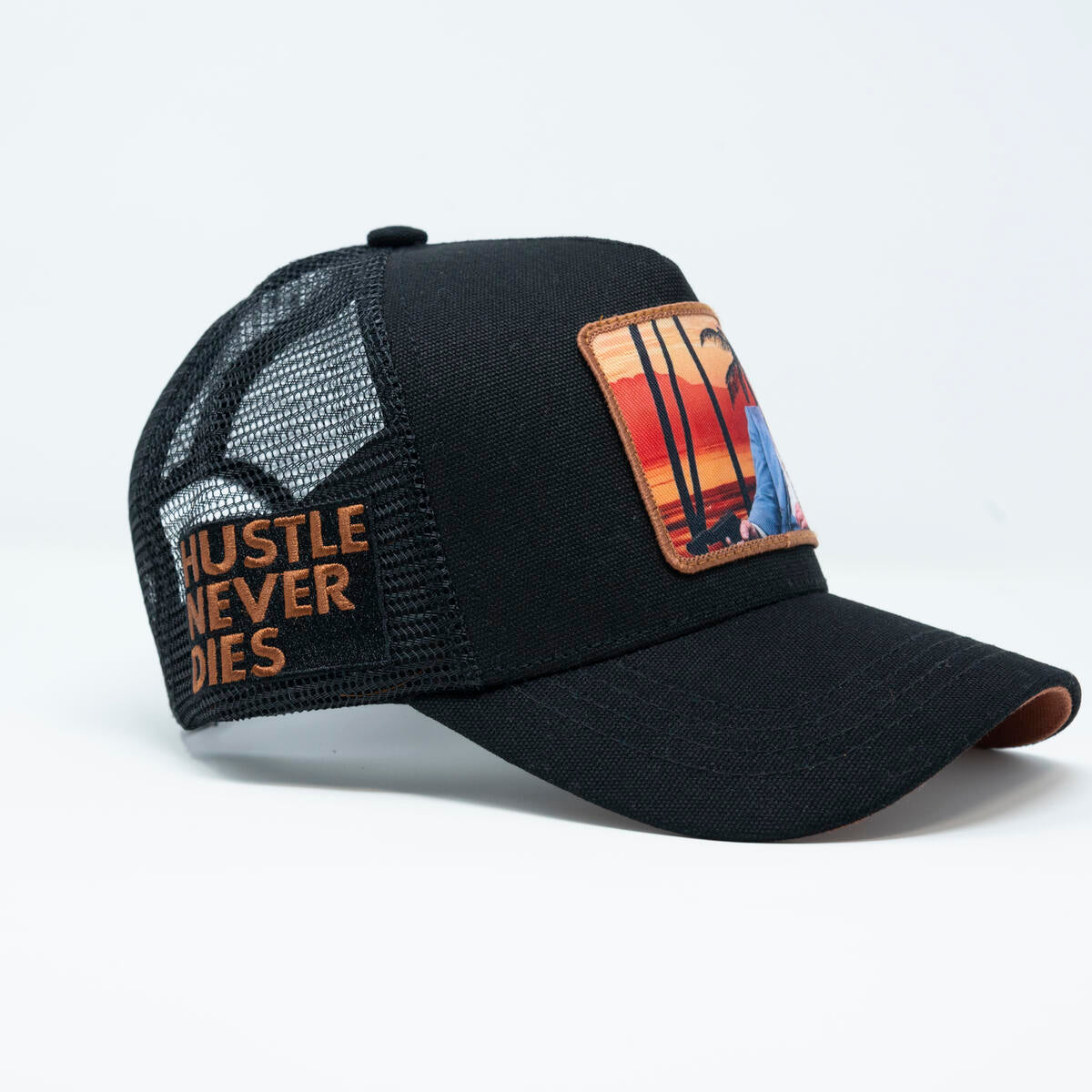 Gold Star Style Scarface Graphic Black Trucker Hat