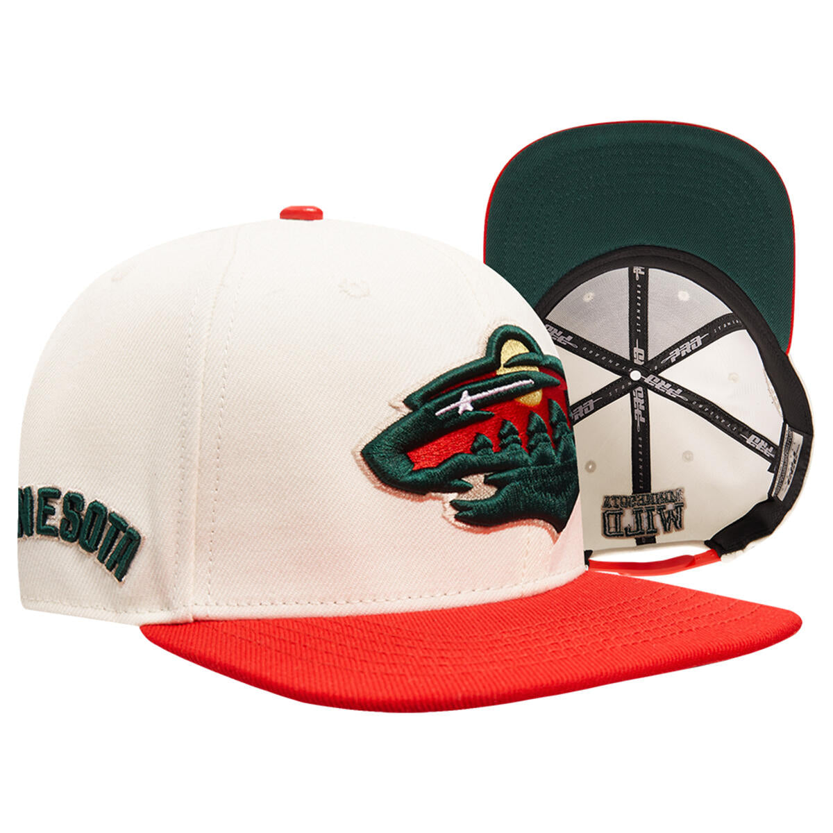 Pro Standard "Minnesota Wild Retro Classics Logo Wool Blend" Snapback Hat - Red