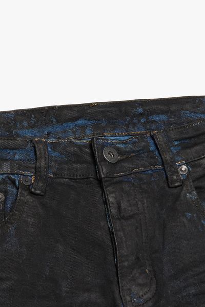"SLICK" DENIM SKINNY BLK/BLU WAX