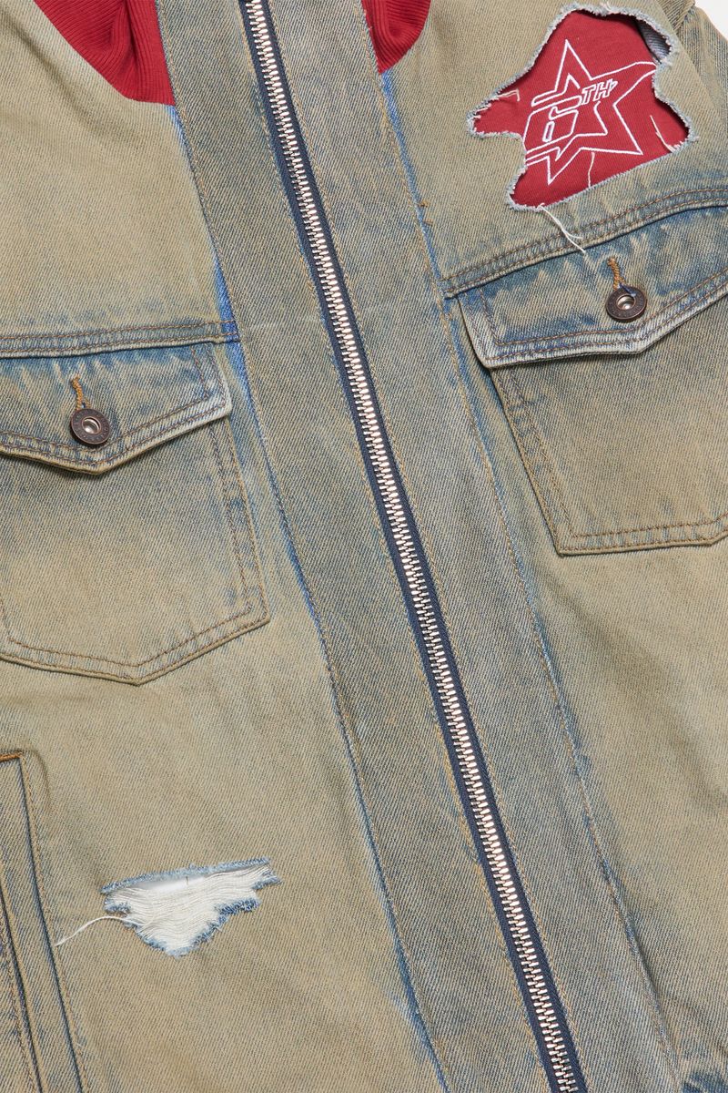 6Th Nbrhd Stripes Jacket - Embroidered Patch