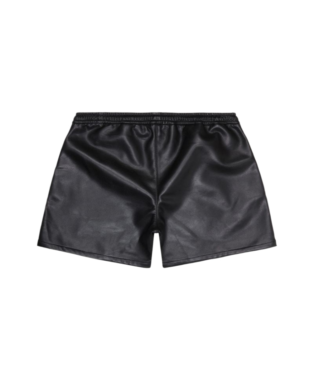"GLOBAL" MOCHA LEATHER SHORTS