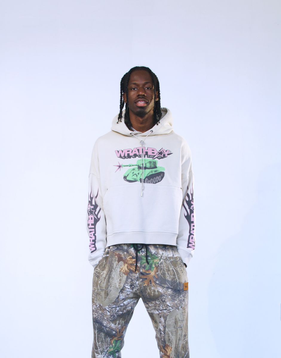 Wrathboy "Wb05-084" Men's Hoodie - White