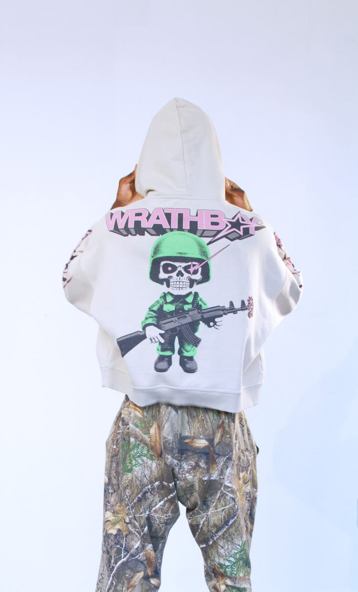 Wrathboy "Wb05-084" Men's Hoodie - White