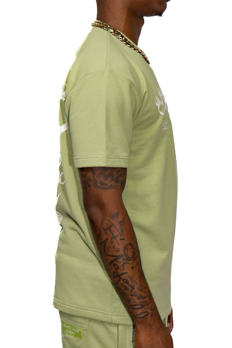 Black Leaf "Triple Heart Sage B&T Shirt" T-Shirt - Green