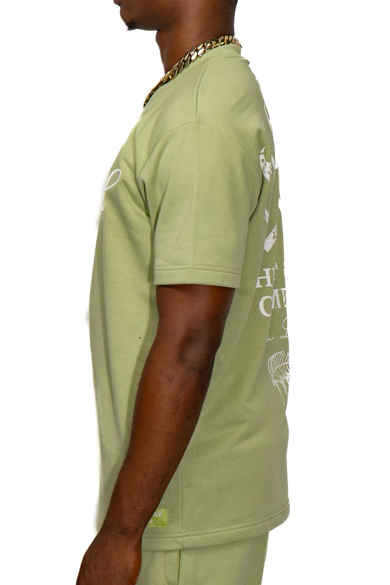 Black Leaf "Triple Heart Sage B&T Shirt" T-Shirt - Green