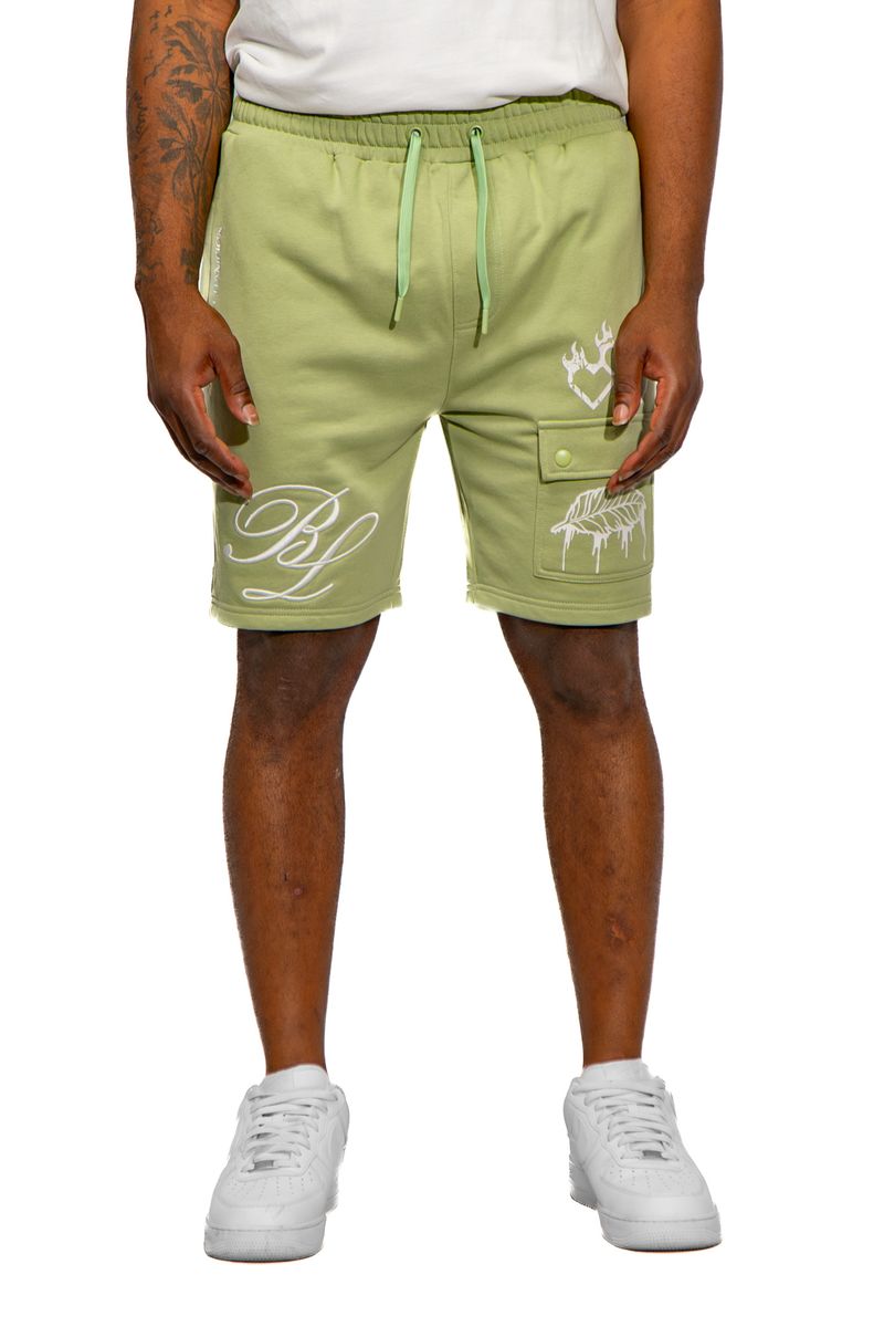 Black Leaf "Heart Of A Champion Sage Shorts" - Green