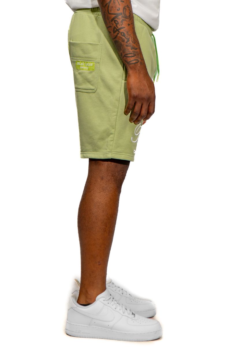 Black Leaf "Heart Of A Champion Sage B&T" Shorts - Green