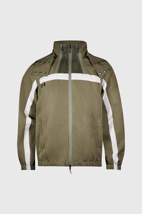 The Hideout White Lines Waterproof Utility Men's Jacket - Mesh Panel