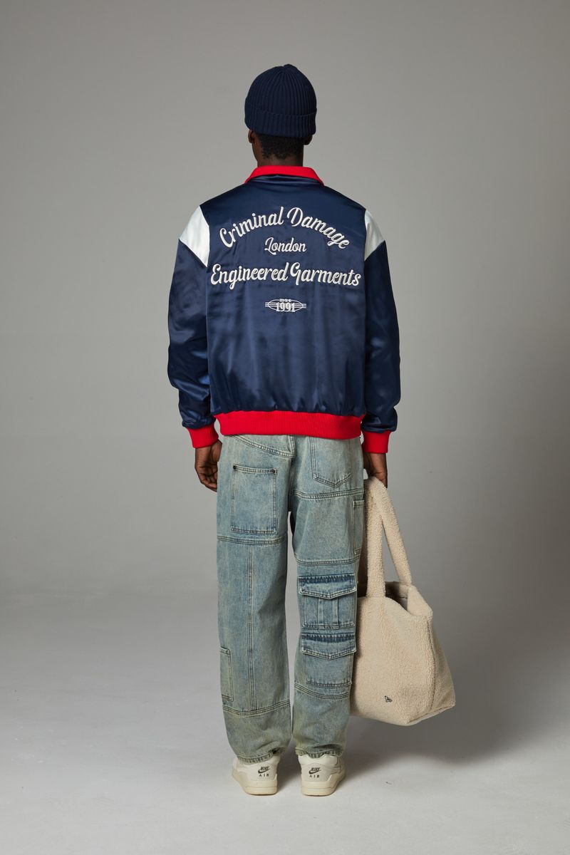 Criminal Damage Men's Bomber Jacket - Navy