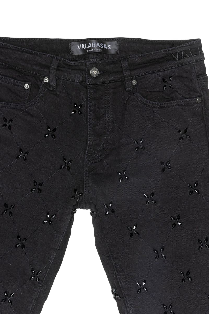 Valabasas "Stim Stacked" Jeans - Embroidered