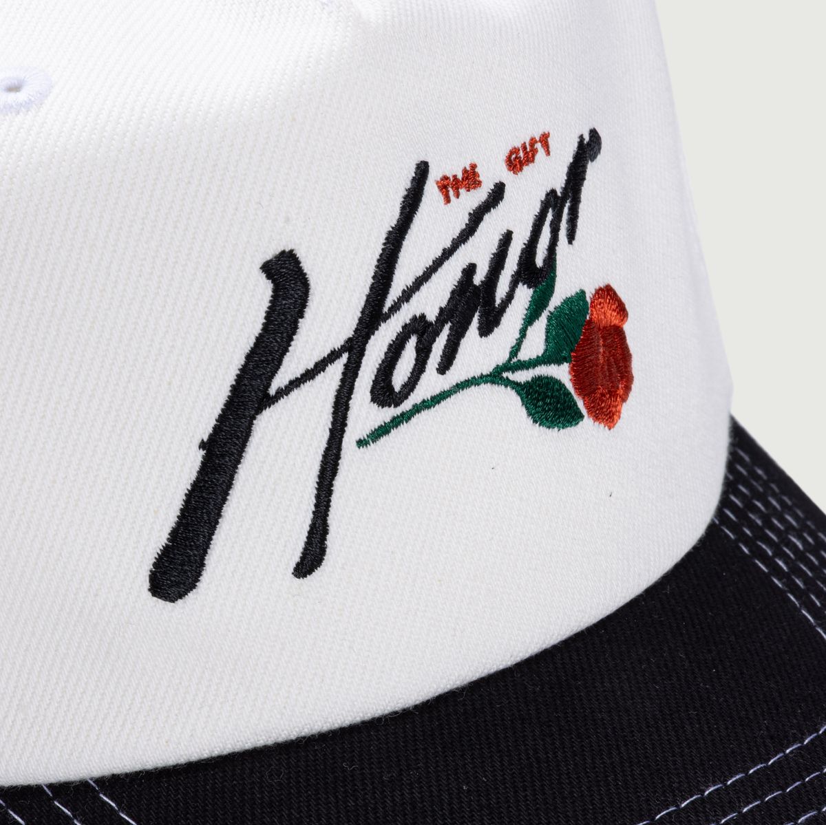 Honor The Gift Embroidered Trucker Snapback Hat - White