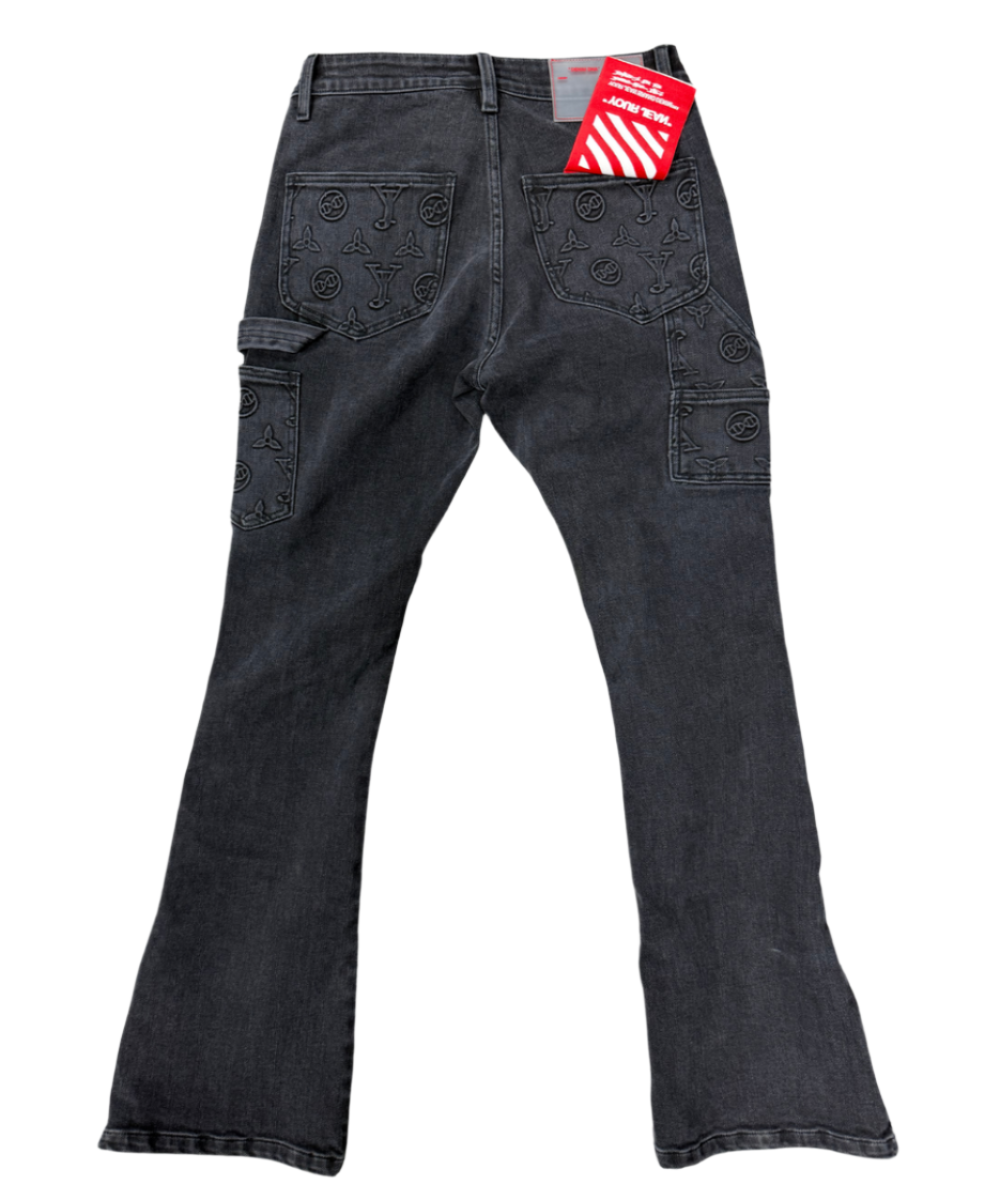 Fame Culture "Inkwork Stacks" Jeans - Black