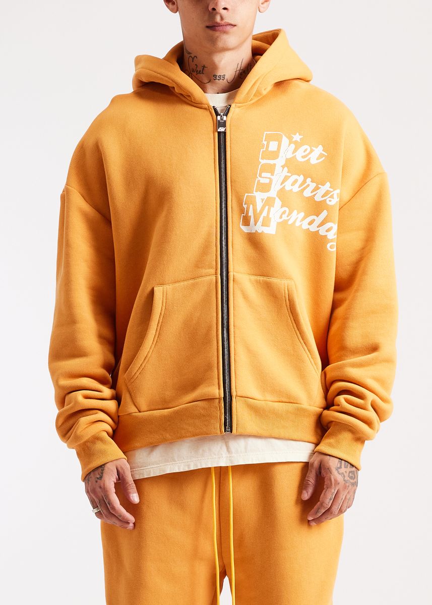 Diet Starts Star Full Zip Sweatshirt - Orange