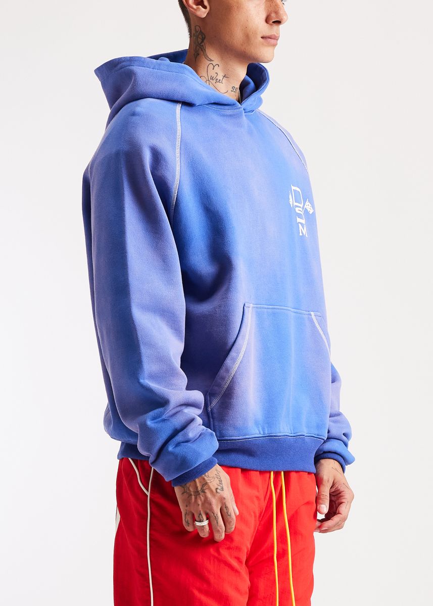Diet Starts Contrast Stitch Hoodie - Blue