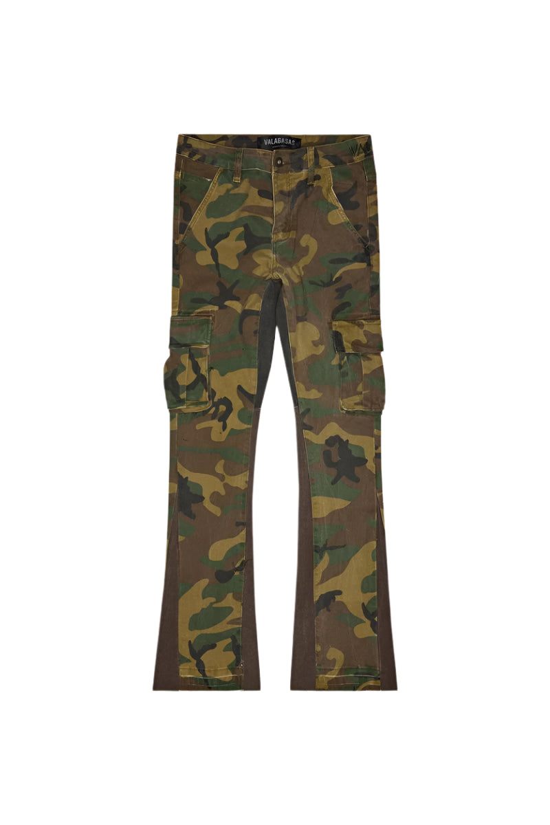 Valabasas "Geno Er Green Stacked Flare Jean" Jeans - Camouflage