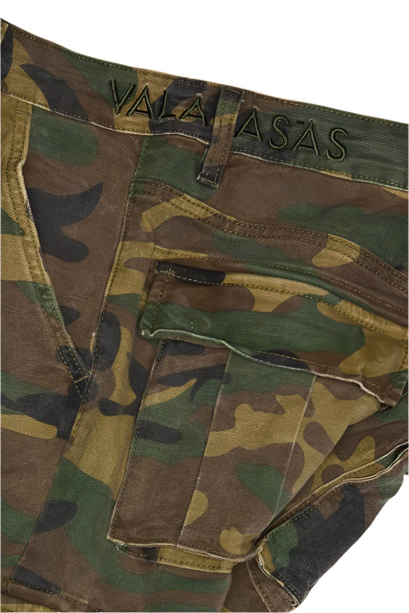 Valabasas "Geno Er Green Stacked Flare Jean" Jeans - Camouflage