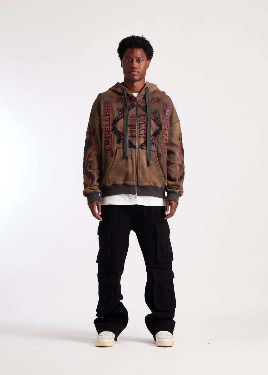 Embellish Inferno Zip Jacket Men - Brown