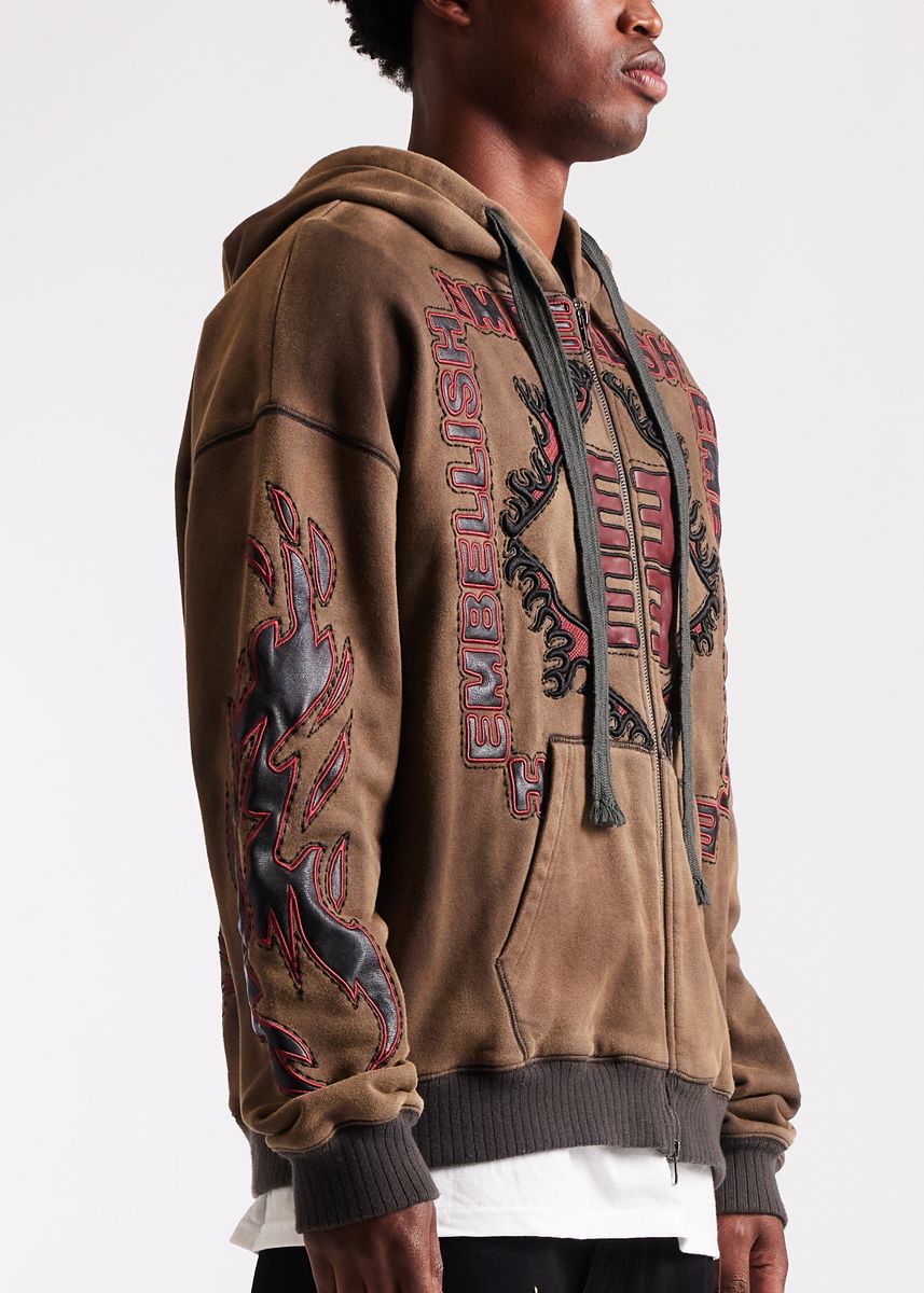 Embellish Inferno Zip Jacket Men - Brown