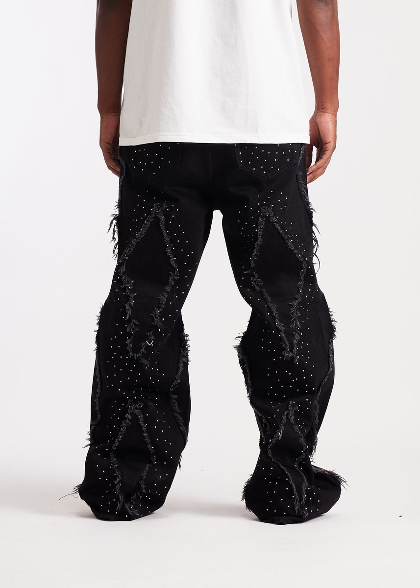 Embellish Icon Baggy Denim Men's Jeans - Black