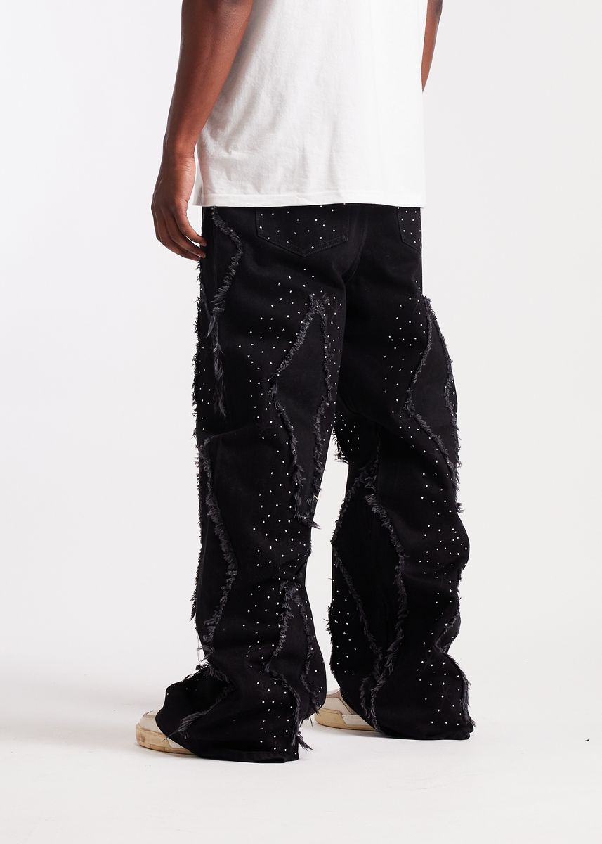 Embellish Icon Baggy Denim Men's Jeans - Black