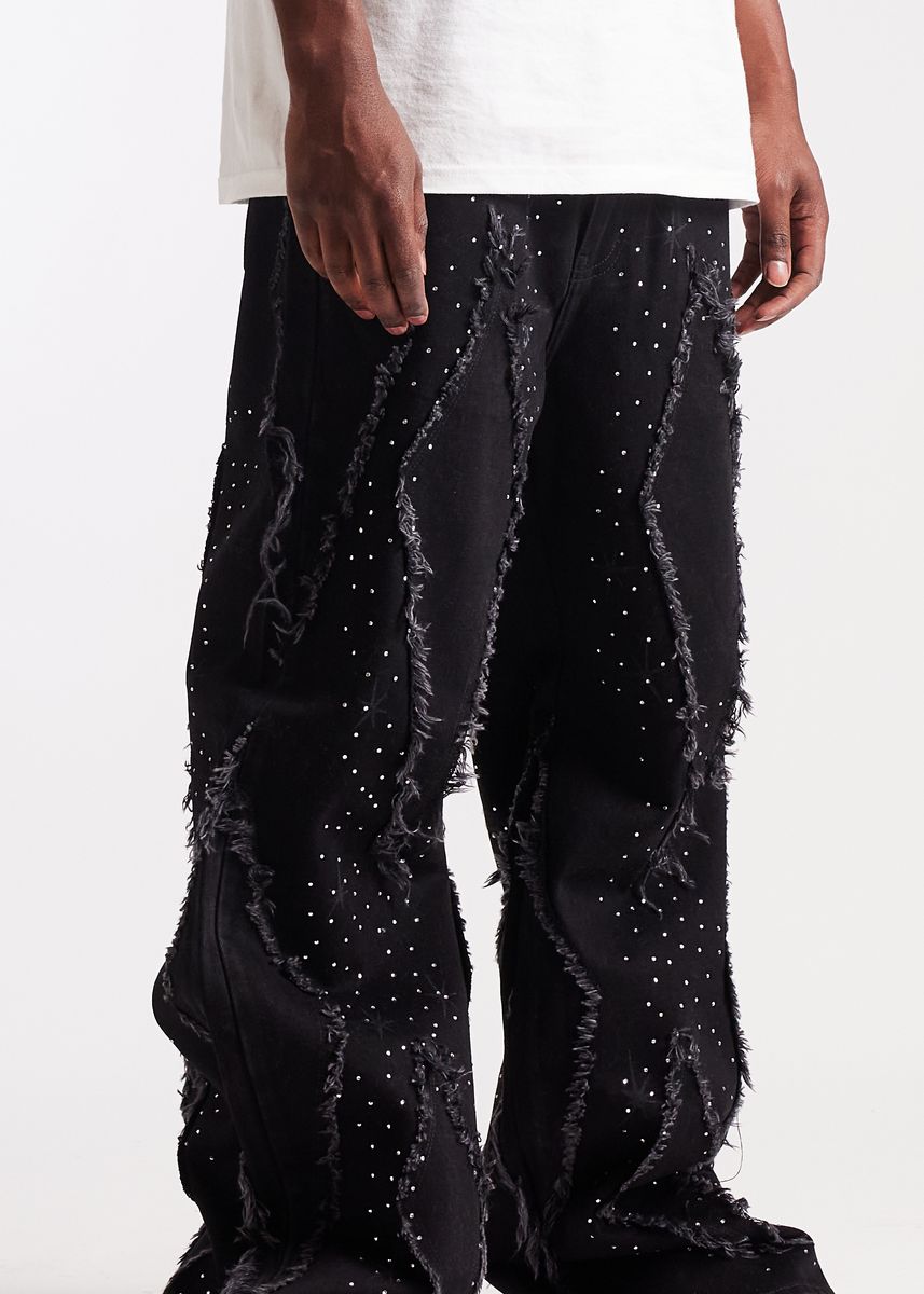 Embellish Icon Baggy Denim Men's Jeans - Black