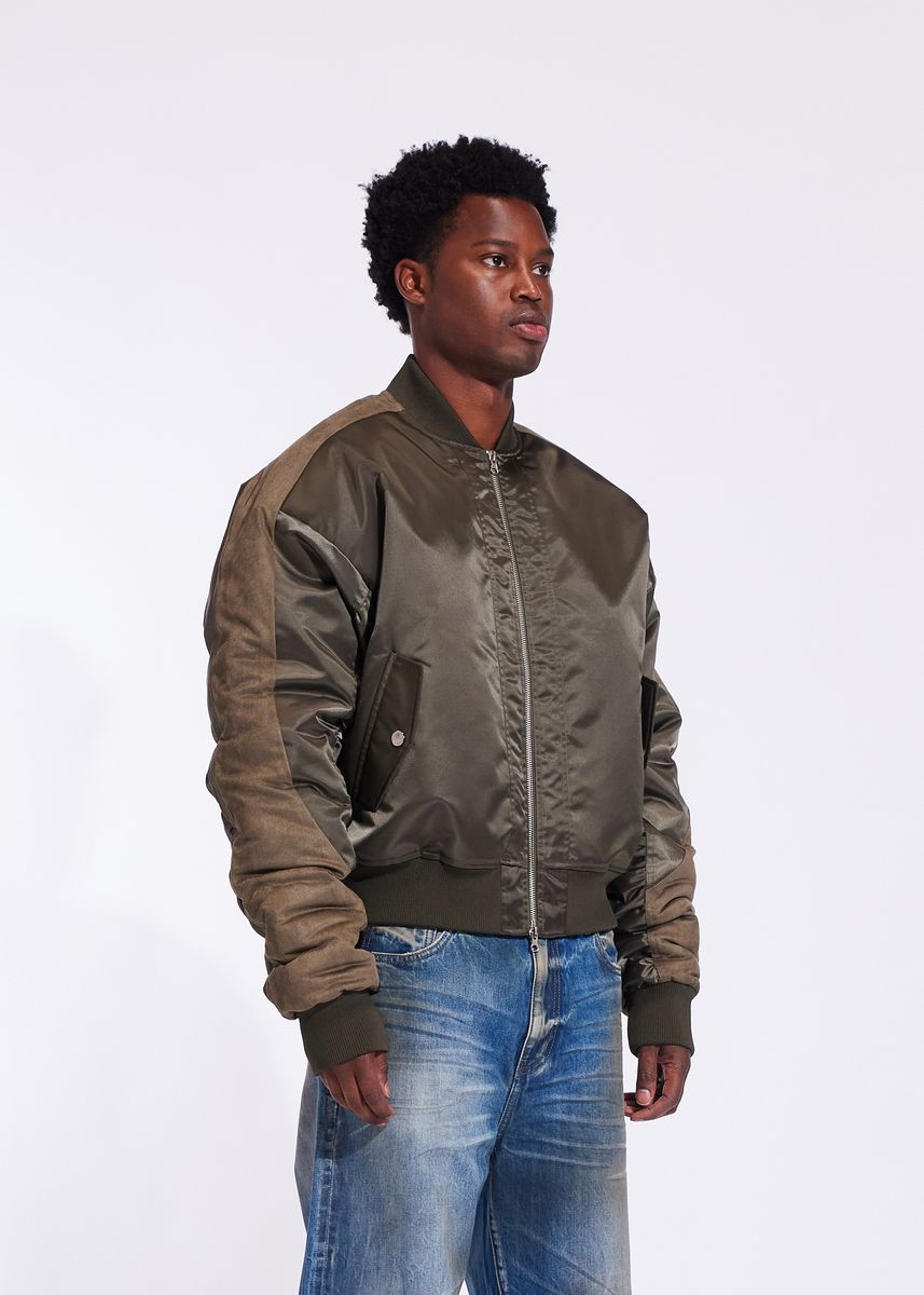 Crysp Olive Green Bomber Jacket - Men's Lightweight Outerwear