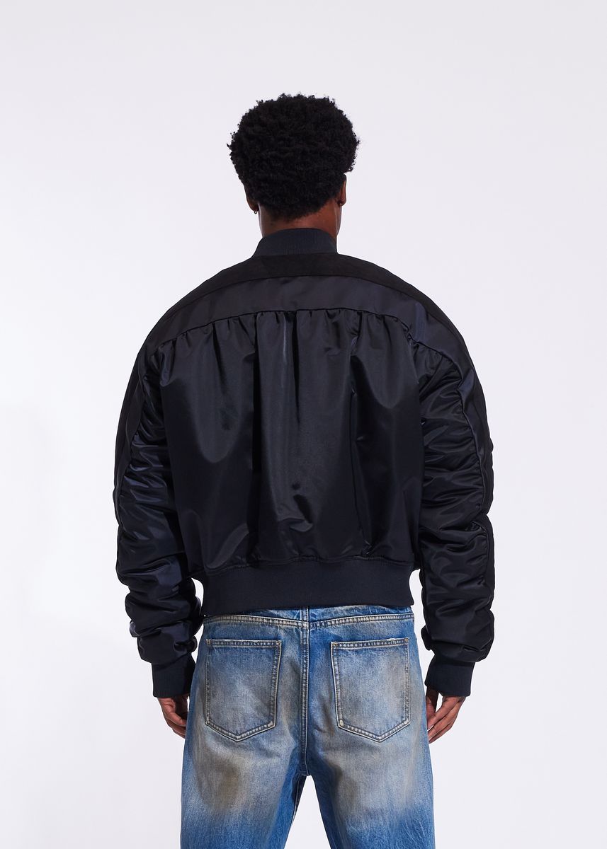 Crysp Mid Blue Men's Bomber Jacket - Black
