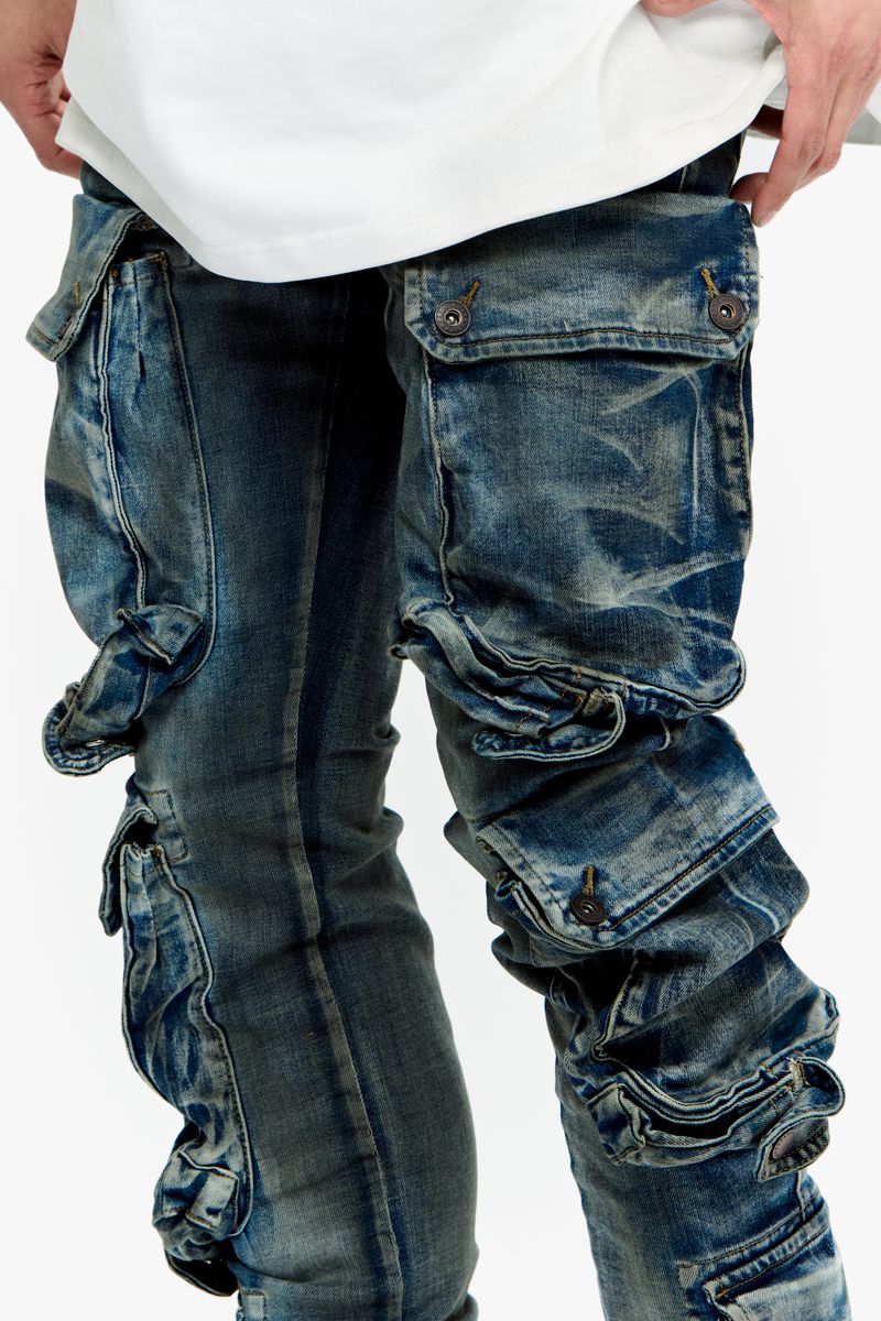 "Cliff Jump" Dirty Light Blue Wash Skinny Jeans