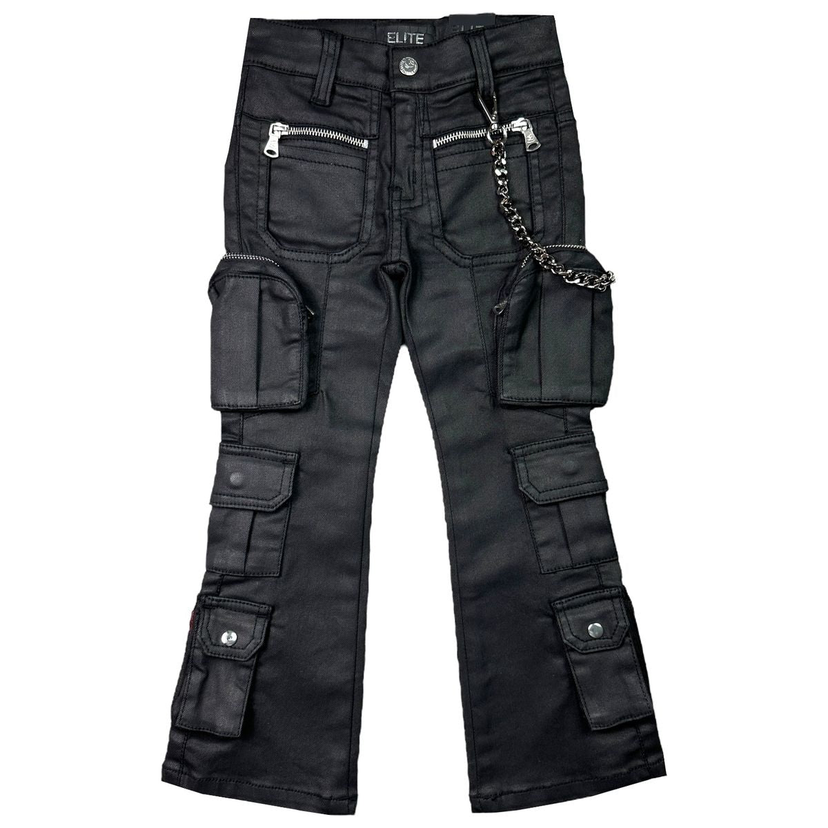 Elite Premium Ks Black Wax Kids Jeans - Black Color