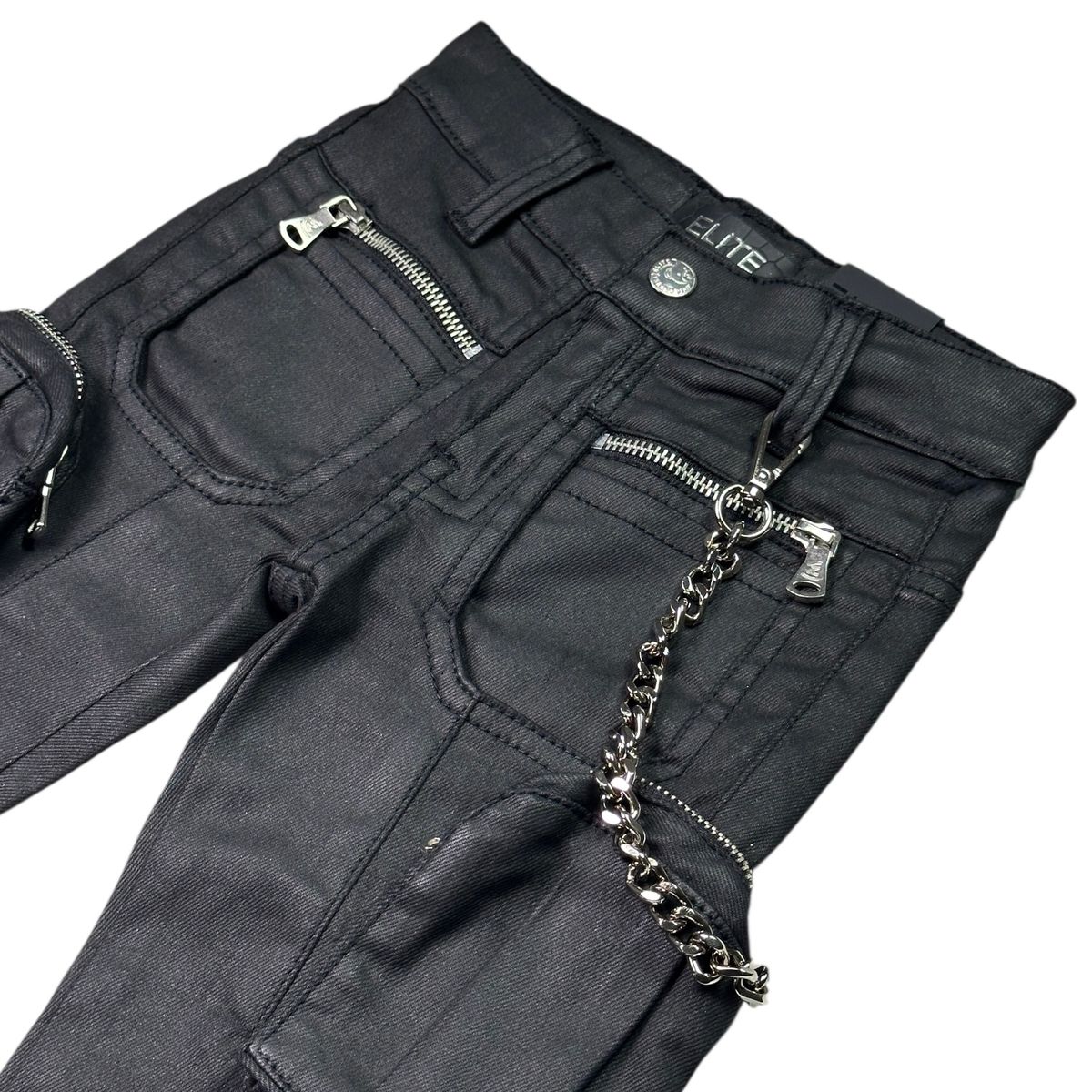 Elite Premium Ks Black Wax Kids Jeans - Black Color