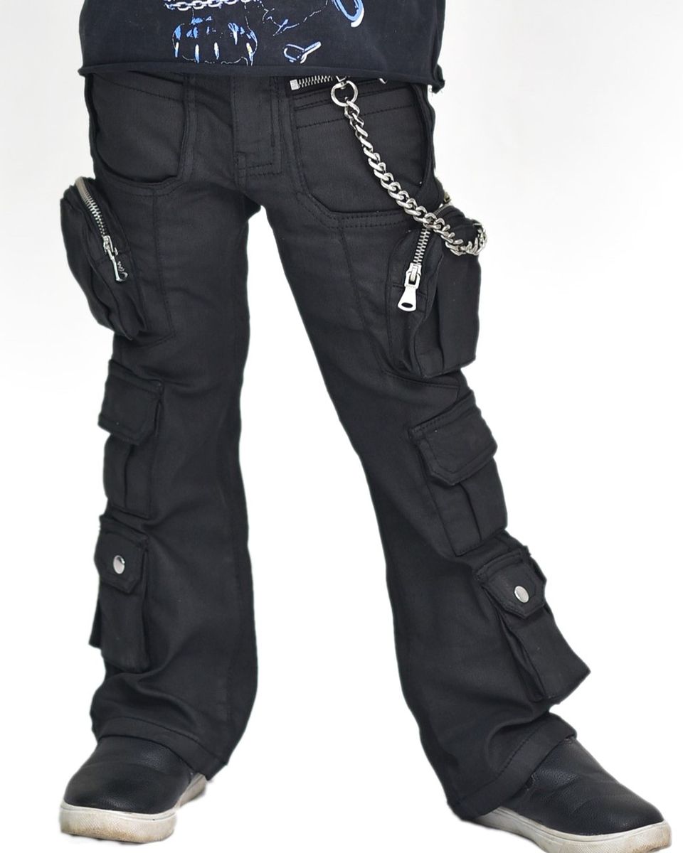 Elite Premium Ks Black Wax Kids Jeans - Black Color