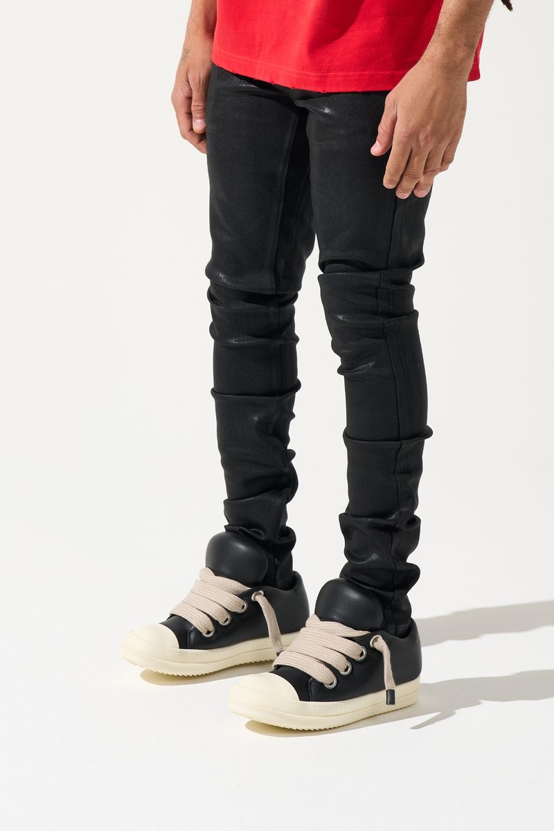 SERENEDE® ONYX Black Resin Wax-Coated Jeans
