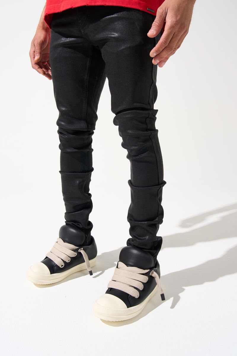 SERENEDE® ONYX Black Resin Wax-Coated Jeans