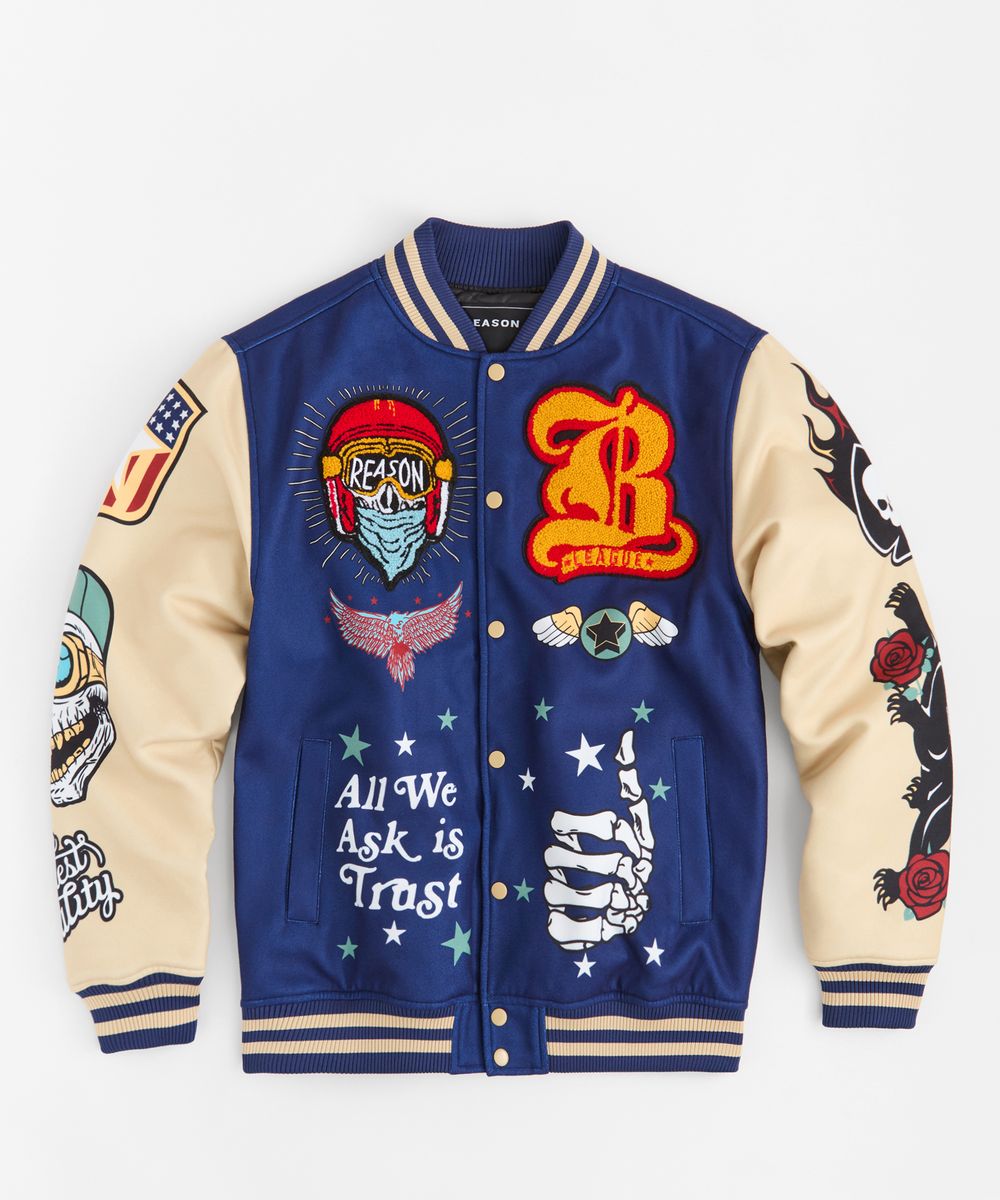 Reason "Rer5" Varsity Jacket - Blue
