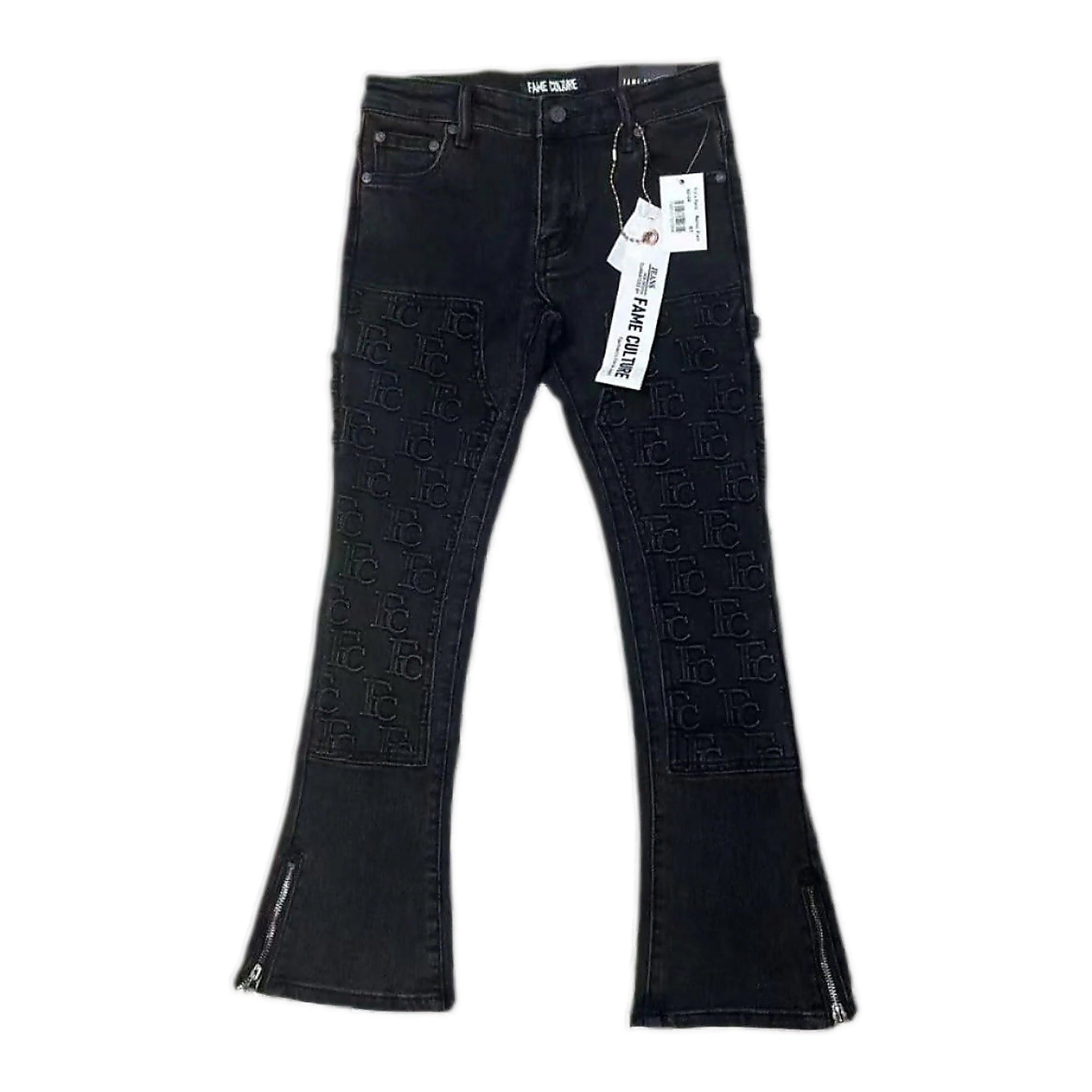Fame Culture "Inkwork Stacks" Jeans - Black