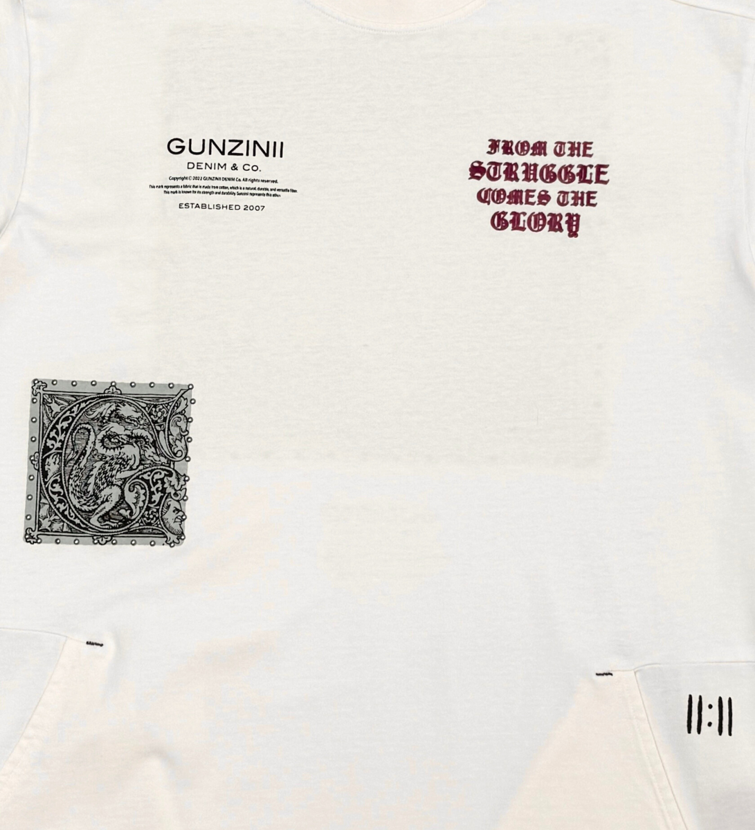 Gunz Graphic Studded T-Shirt – White