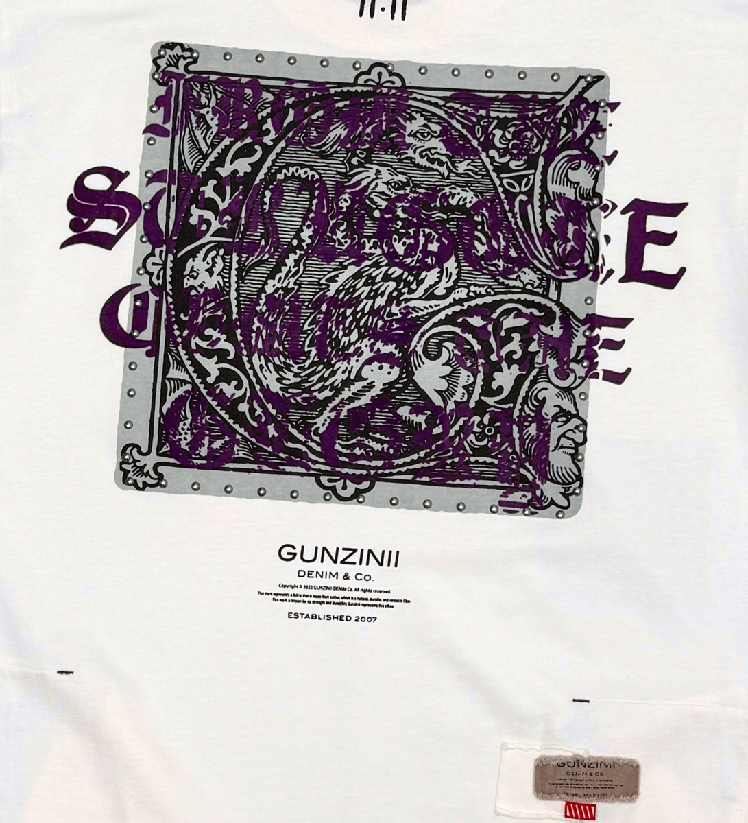 Gunz Graphic Studded T-Shirt – White