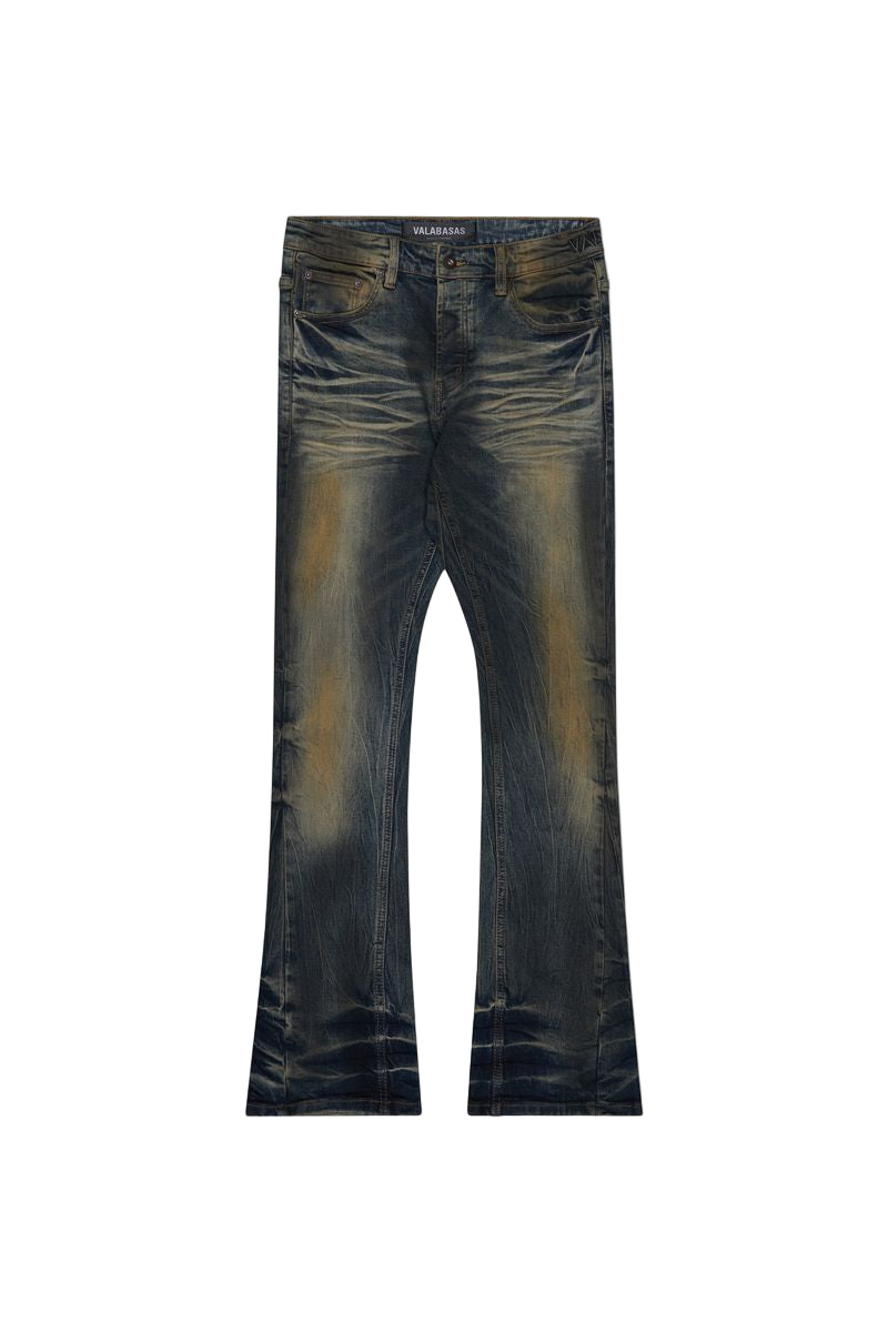 "FAX" Stacked Waxed Denim