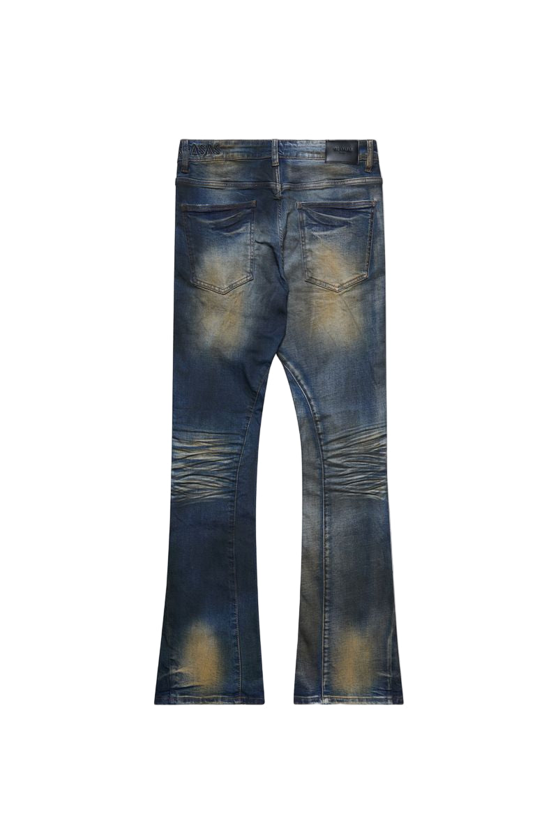 "FAX" Stacked Waxed Denim