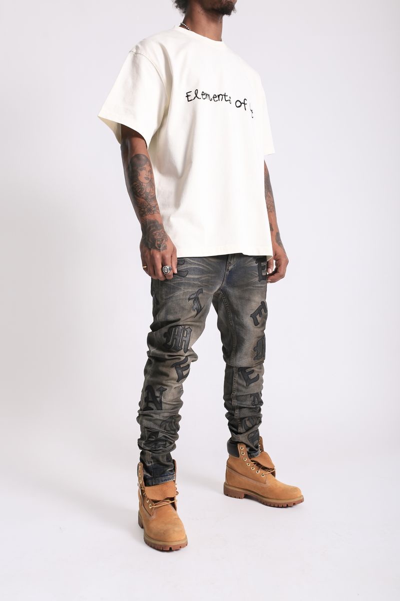 Elements of Art "Scattered" Jeans - Faded Wash