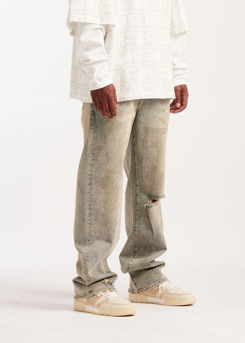 Embellish Whisker Jeans - Distressed