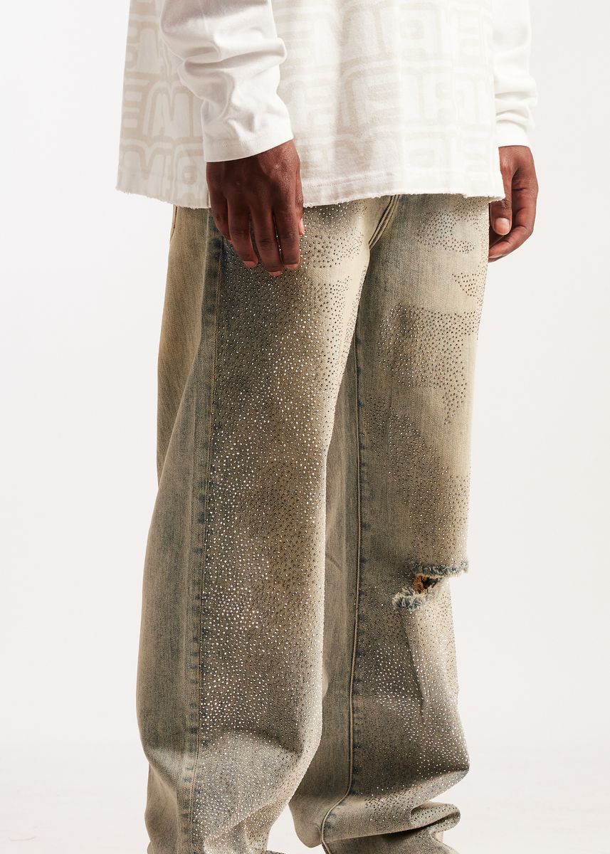 Embellish Whisker Jeans - Distressed