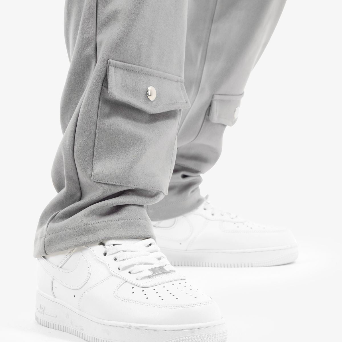 Copper Rivet Cargo Pants - Gray
