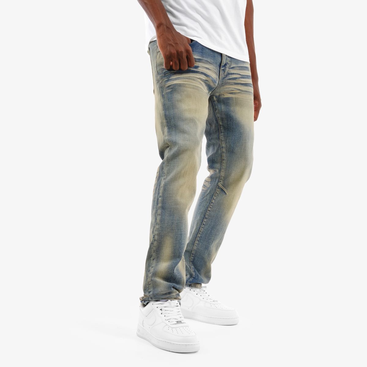 Copper Rivet Whisker Jeans - Slim Fit