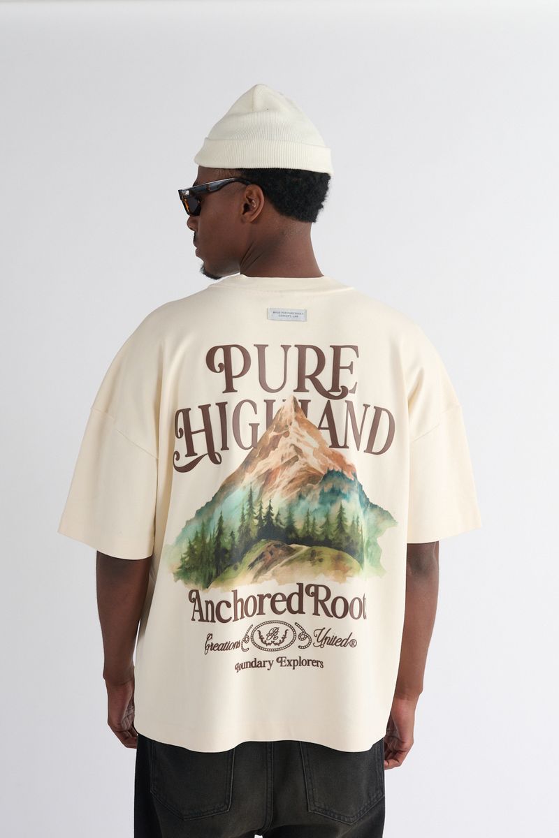 Pure Highland Mountain Men's T-Shirt - Cream