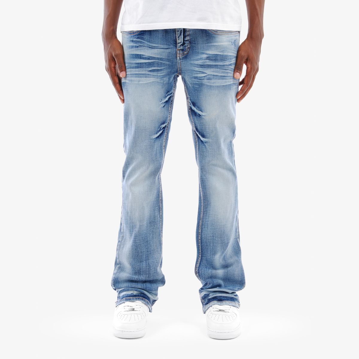 Copper Rivet Whisker Jeans - Flare Fit
